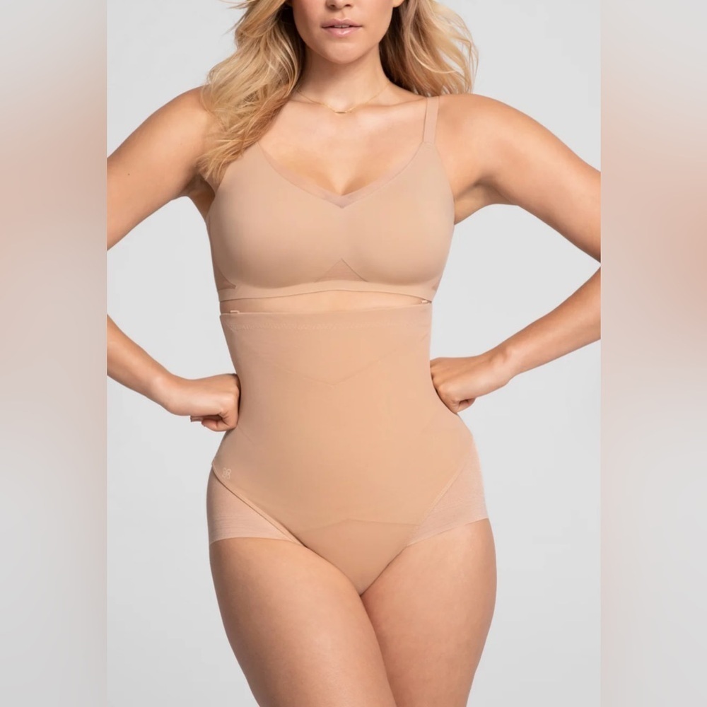 Honeylove Super Power High Waist Brief 2X Beige nude shapewear